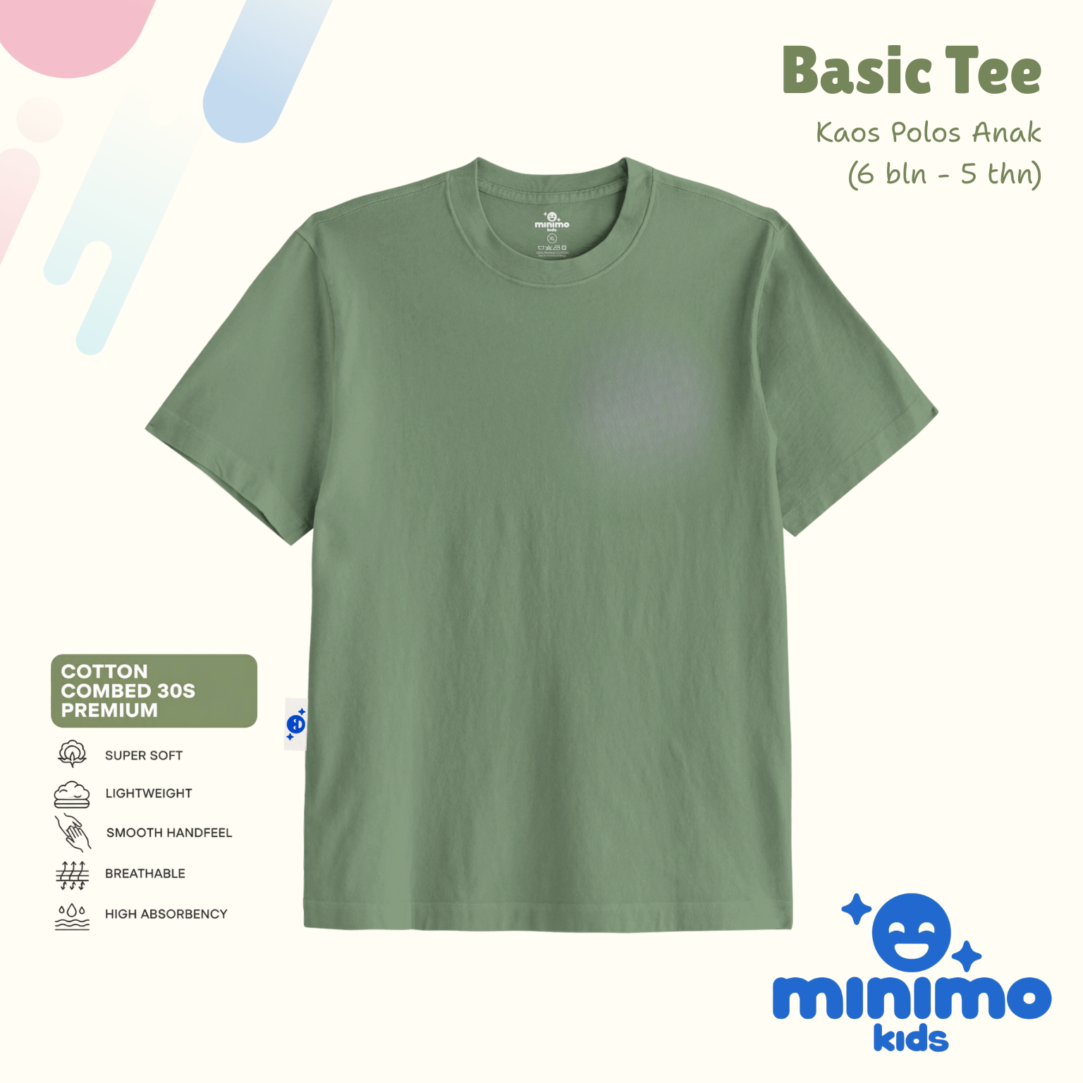 Basic Tee Minimo Kids - Mineral Green